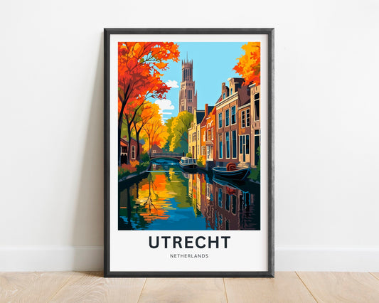 Utrecht Travel Print - Utrecht poster, Netherlands Wall Art, Framed present, Gift Netherlands Present, Customized Your Text - TravelTreasureCo