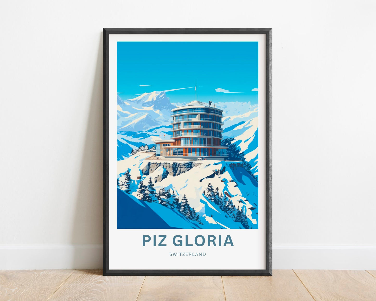 Piz Gloria Travel Print - Piz Gloria poster, Switzerland Wall Art, Wall Decor, Framed present, Gift Switzerland Present - TravelTreasureCo