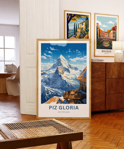 Piz Gloria Travel Print - Piz Gloria poster, Switzerland Wall Art, Wall Decor, Framed present, Gift Switzerland Present - TravelTreasureCo