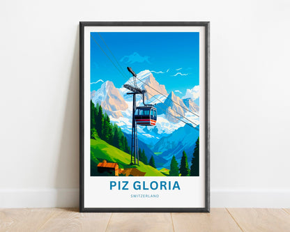 Piz Gloria Travel Print - Piz Gloria poster, Switzerland Wall Art, Wall Decor, Framed present, Gift Switzerland Present - TravelTreasureCo