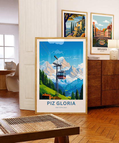 Piz Gloria Travel Print - Piz Gloria poster, Switzerland Wall Art, Wall Decor, Framed present, Gift Switzerland Present - TravelTreasureCo