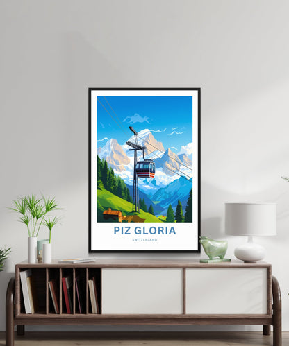 Piz Gloria Travel Print - Piz Gloria poster, Switzerland Wall Art, Wall Decor, Framed present, Gift Switzerland Present - TravelTreasureCo