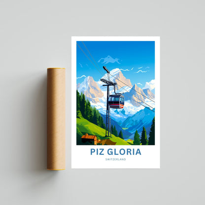 Piz Gloria Travel Print - Piz Gloria poster, Switzerland Wall Art, Wall Decor, Framed present, Gift Switzerland Present - TravelTreasureCo