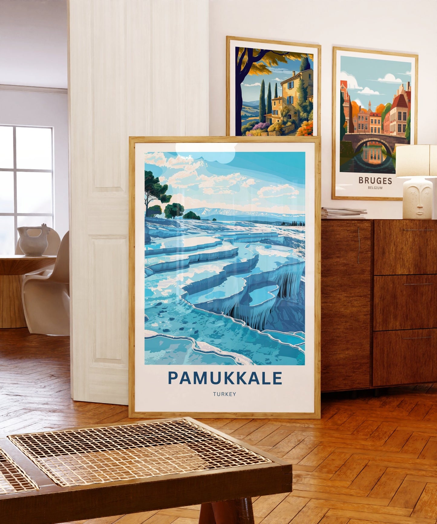 Pamukkale Travel Print - Pamukkale poster, Turkey Wall Art, Framed present, Gift Turkey Present, Custom Your Text - TravelTreasureCo