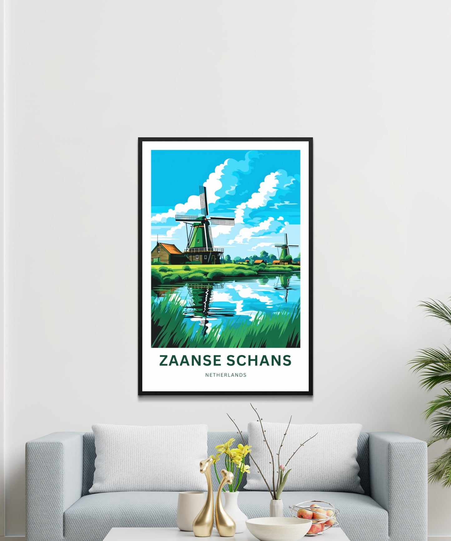 Zaanse Schans Travel Print - Zaanse Schans poster, Netherlands Wall Art, Framed present, Gift Netherlands Present, Custom Your Text - TravelTreasureCo