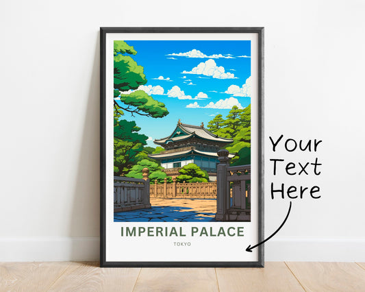Imperial Palace Travel Print - Imperial Palace poster, Japan Wall Art, Framed present, Gift Japan Present Decor, Custom Text - TravelTreasureCo