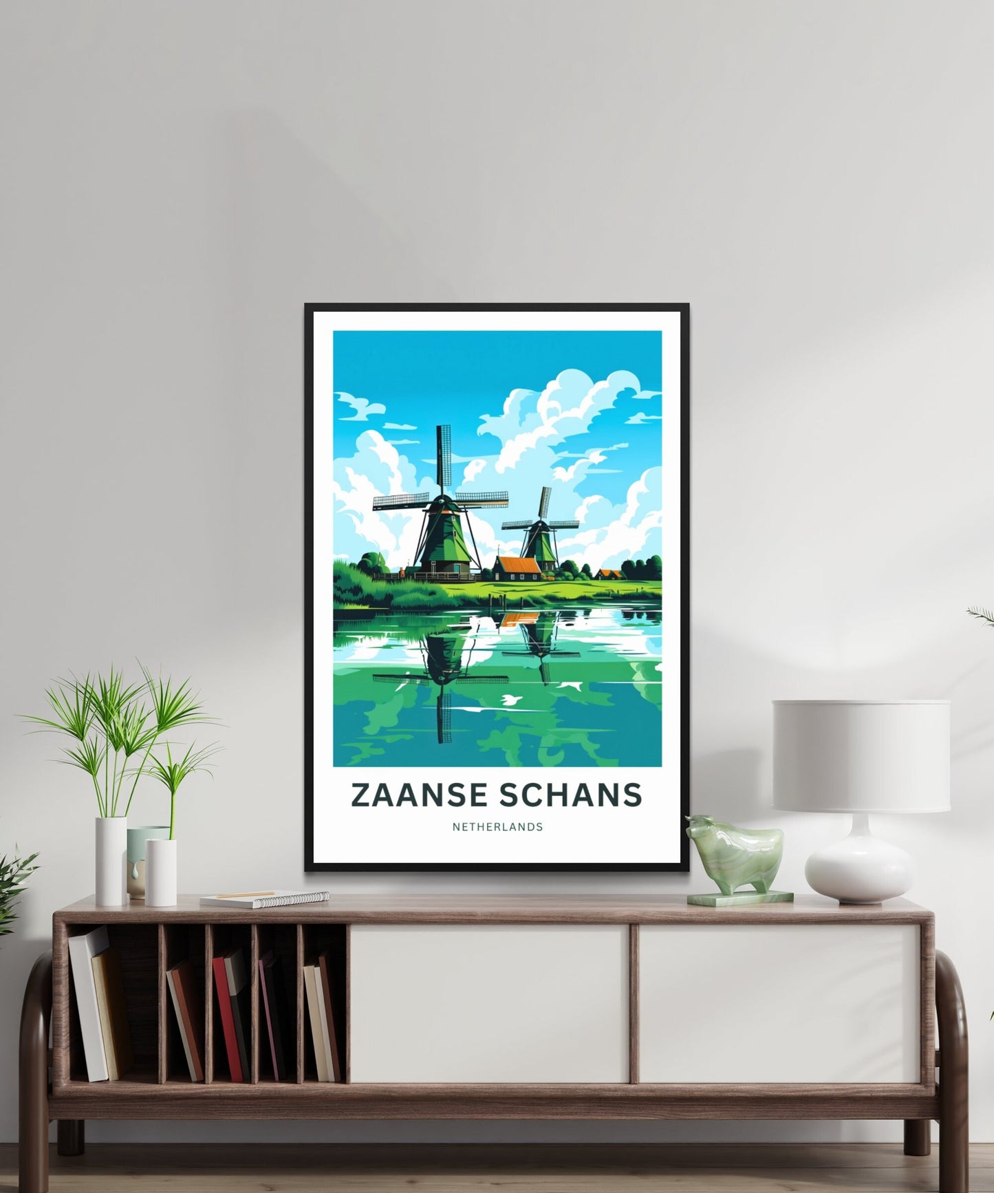 Zaanse Schans Travel Print - Zaanse Schans poster, Netherlands Wall Art, Framed present, Gift Netherlands Present, Custom Your Text - TravelTreasureCo