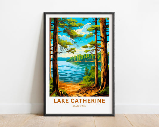 Lake Catherine Travel Print - Lake Catherine poster, State Park Wall Art, Wall Decor, Framed present, Gift Arkansas Present - TravelTreasureCo