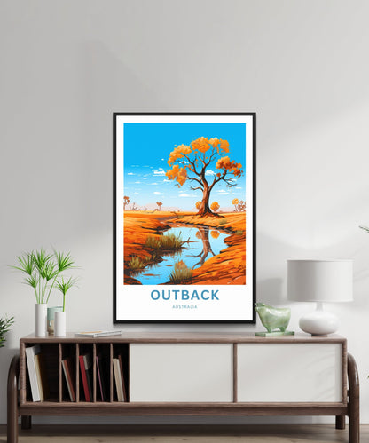 Outback Travel Print - Outback Travel poster, Australia Wall Art, Wall Decor, Gift Australia Present, Custom Text - TravelTreasureCo