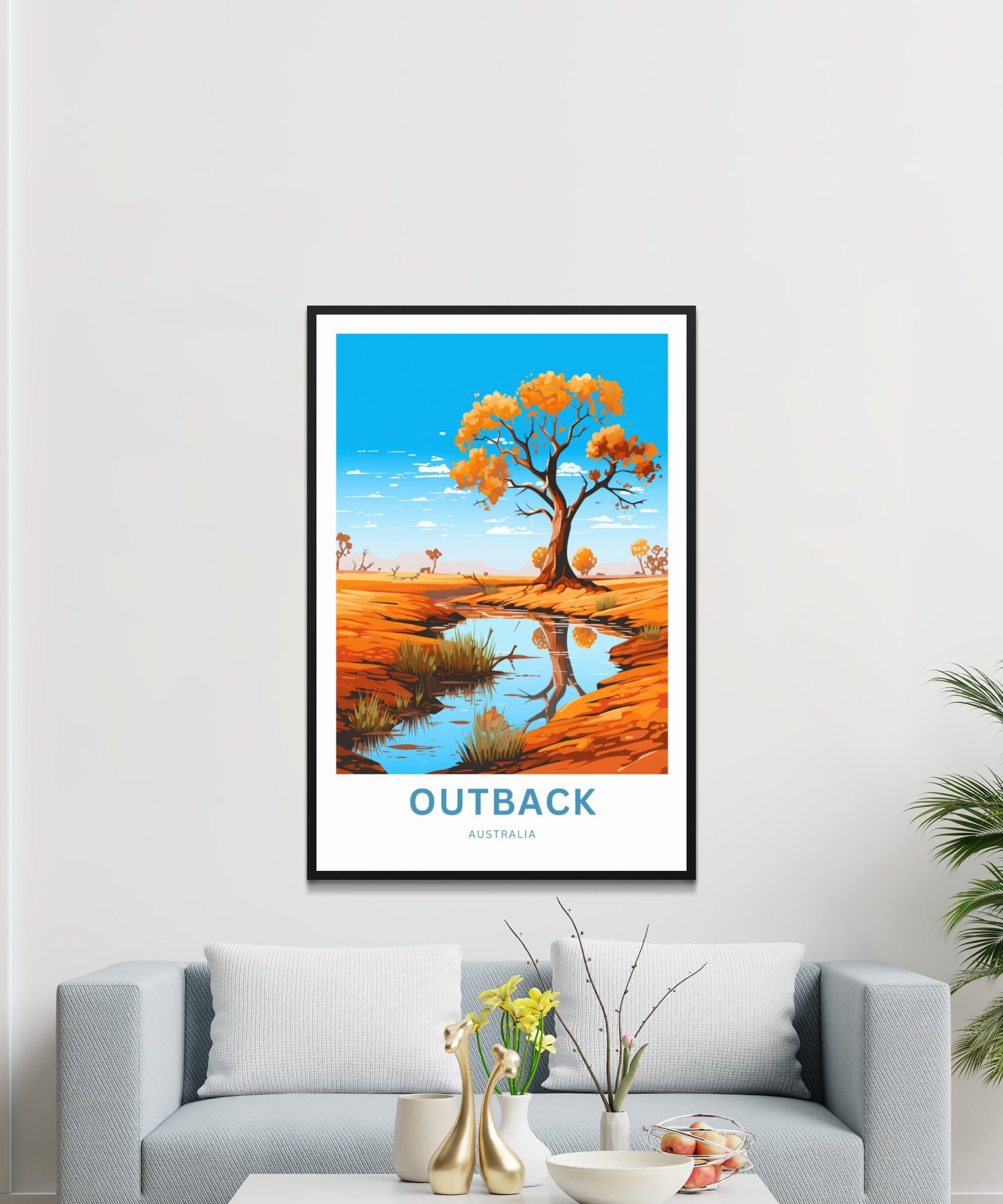 Outback Travel Print - Outback Travel poster, Australia Wall Art, Wall Decor, Gift Australia Present, Custom Text - TravelTreasureCo