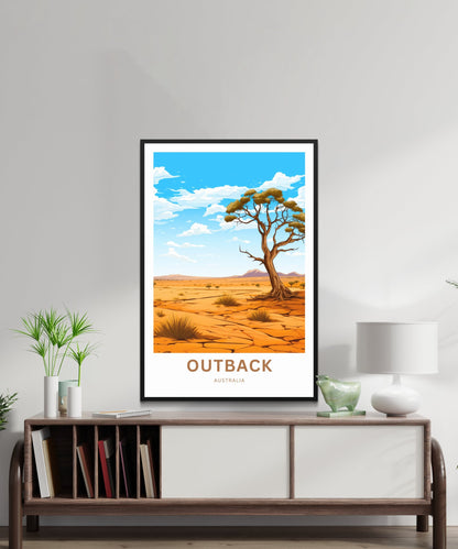 Outback Travel Print - Outback Travel poster, Australia Wall Art, Wall Decor, Gift Australia Present, Custom Text - TravelTreasureCo