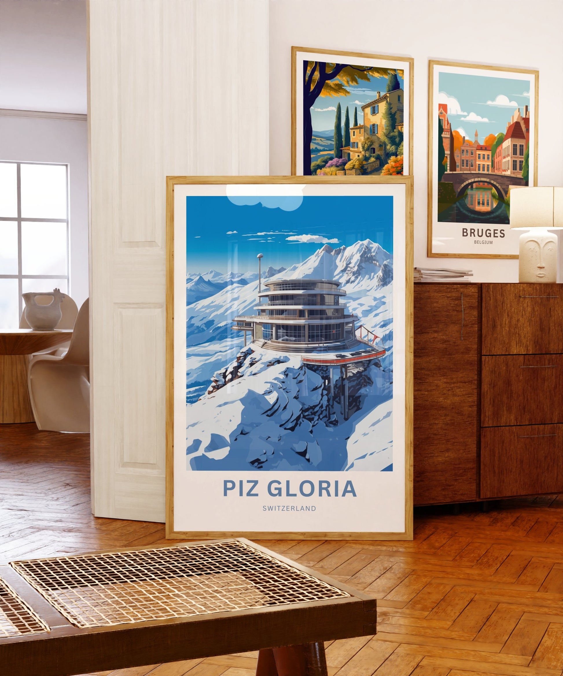 Piz Gloria Travel Print - Piz Gloria poster, Switzerland Wall Art, Wall Decor, Framed present, Gift Switzerland Present - TravelTreasureCo