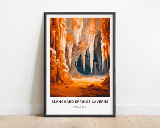 Blanchard Springs Caverns Travel Print - Blanchard Springs poster, State Park Wall Art, Wall Decor, Framed present, Gift Arkansas Present - TravelTreasureCo
