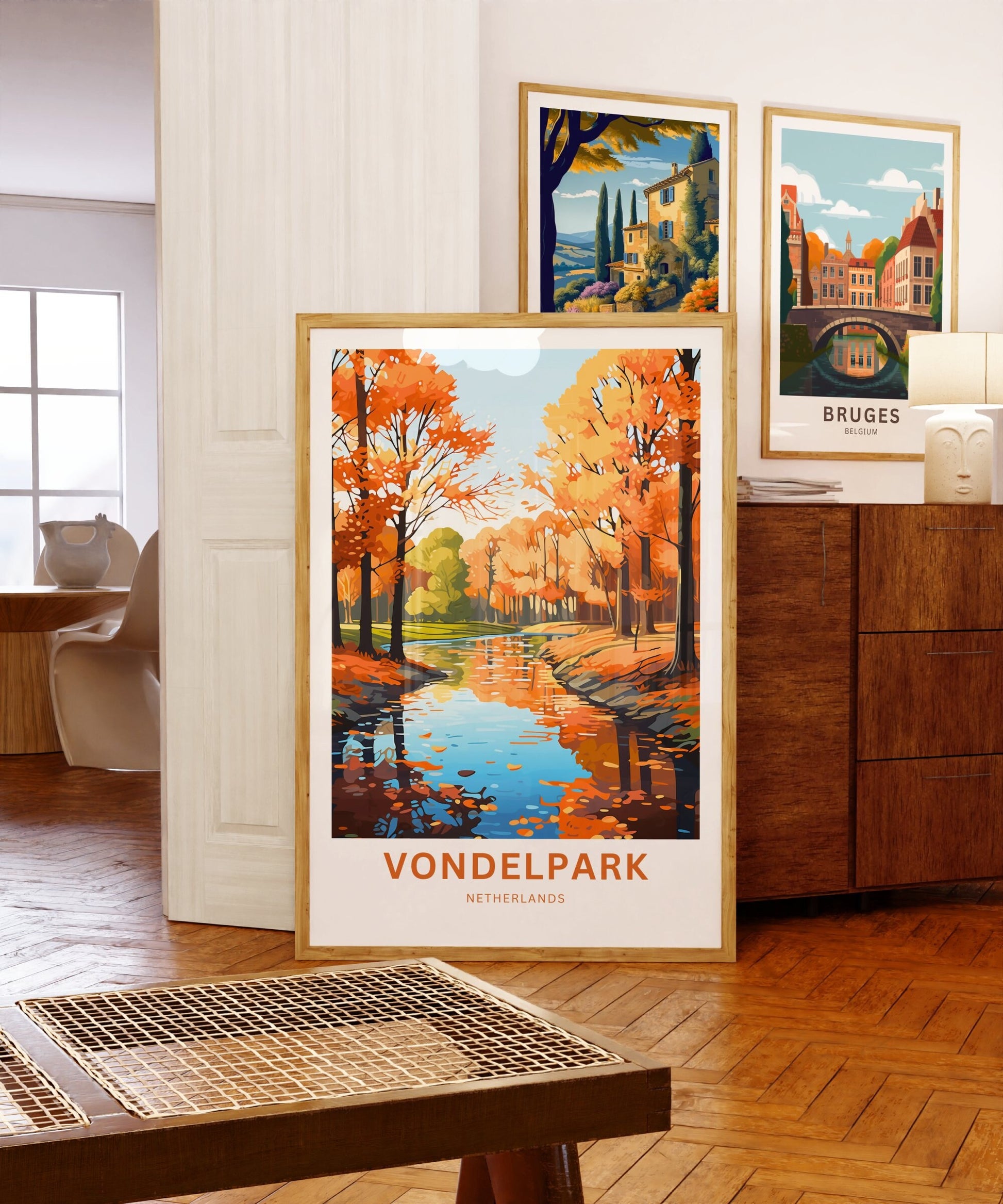 Vondelpark Travel Print - Vondelpark Travel poster, Netherlands Wall Art, Wall Decor, Framed present, Gift Netherlands Present - TravelTreasureCo