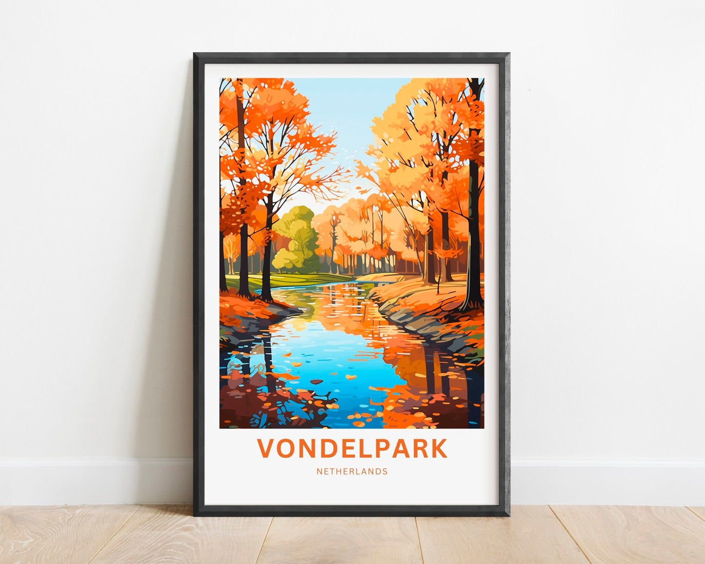 Vondelpark Travel Print - Vondelpark Travel poster, Netherlands Wall Art, Wall Decor, Framed present, Gift Netherlands Present - TravelTreasureCo