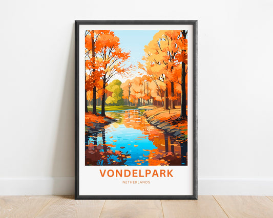 Vondelpark Travel Print - Vondelpark Travel poster, Netherlands Wall Art, Wall Decor, Framed present, Gift Netherlands Present - TravelTreasureCo