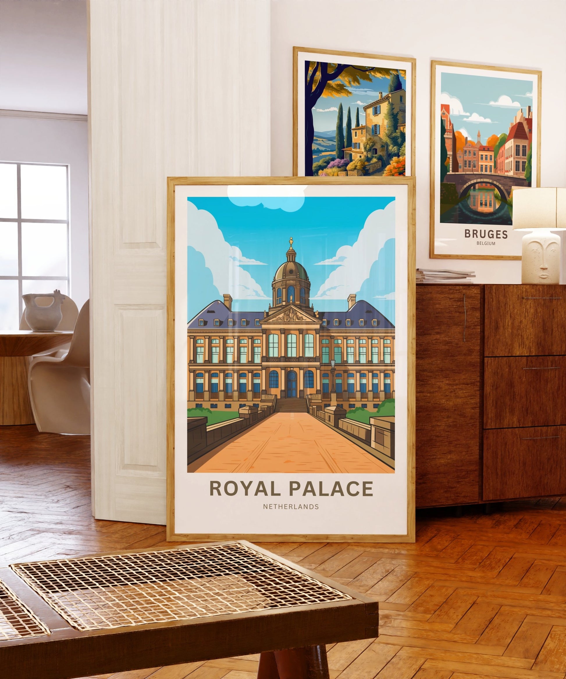 Royal Palace Travel Print - Royal Palace Travel poster, Amsterdam Wall Art, Wall Decor, Framed present, Gift Netherlands Present - TravelTreasureCo