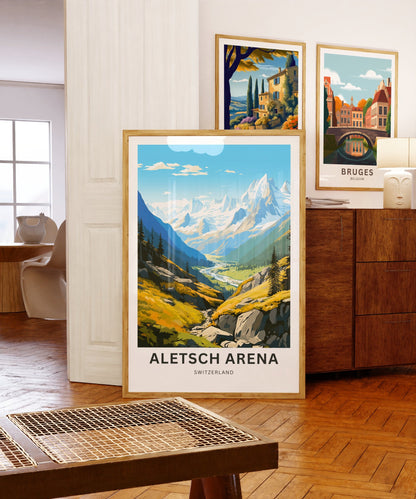 Aletsch Arena Travel Print - Aletsch Arena poster, Switzerland Wall Art, Framed present, Gift Switzerland Present - TravelTreasureCo