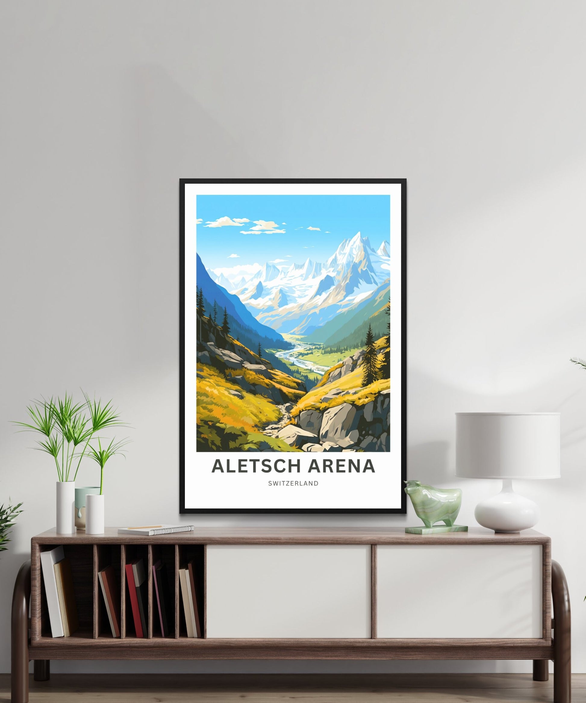 Aletsch Arena Travel Print - Aletsch Arena poster, Switzerland Wall Art, Framed present, Gift Switzerland Present - TravelTreasureCo