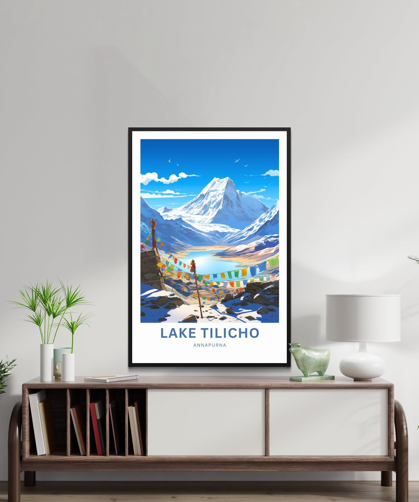 Tilicho Lake Travel Print - Tilicho Lakeposter, Annapurna Wall Art, Wall Decor, Framed present, Gift Nepal Present - TravelTreasureCo