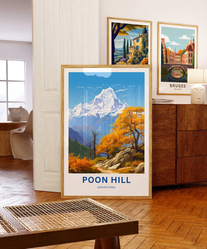 Poon Hill Travel Print - Poon Hill poster, Annapurna Wall Art, Wall Decor, Framed present, Gift Nepal Present - TravelTreasureCo