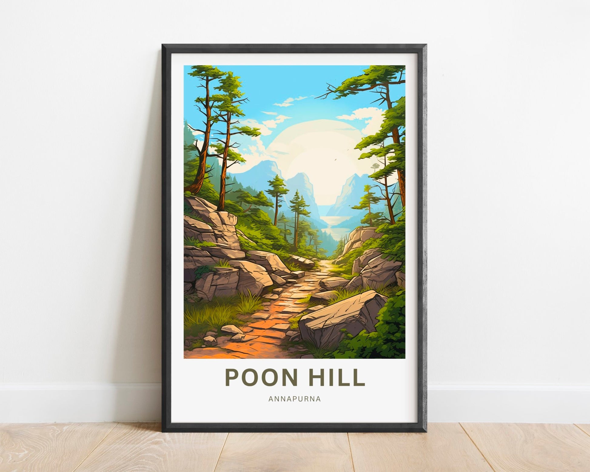 Poon Hill Travel Print - Poon Hill poster, Annapurna Wall Art, Wall Decor, Framed present, Gift Nepal Present - TravelTreasureCo