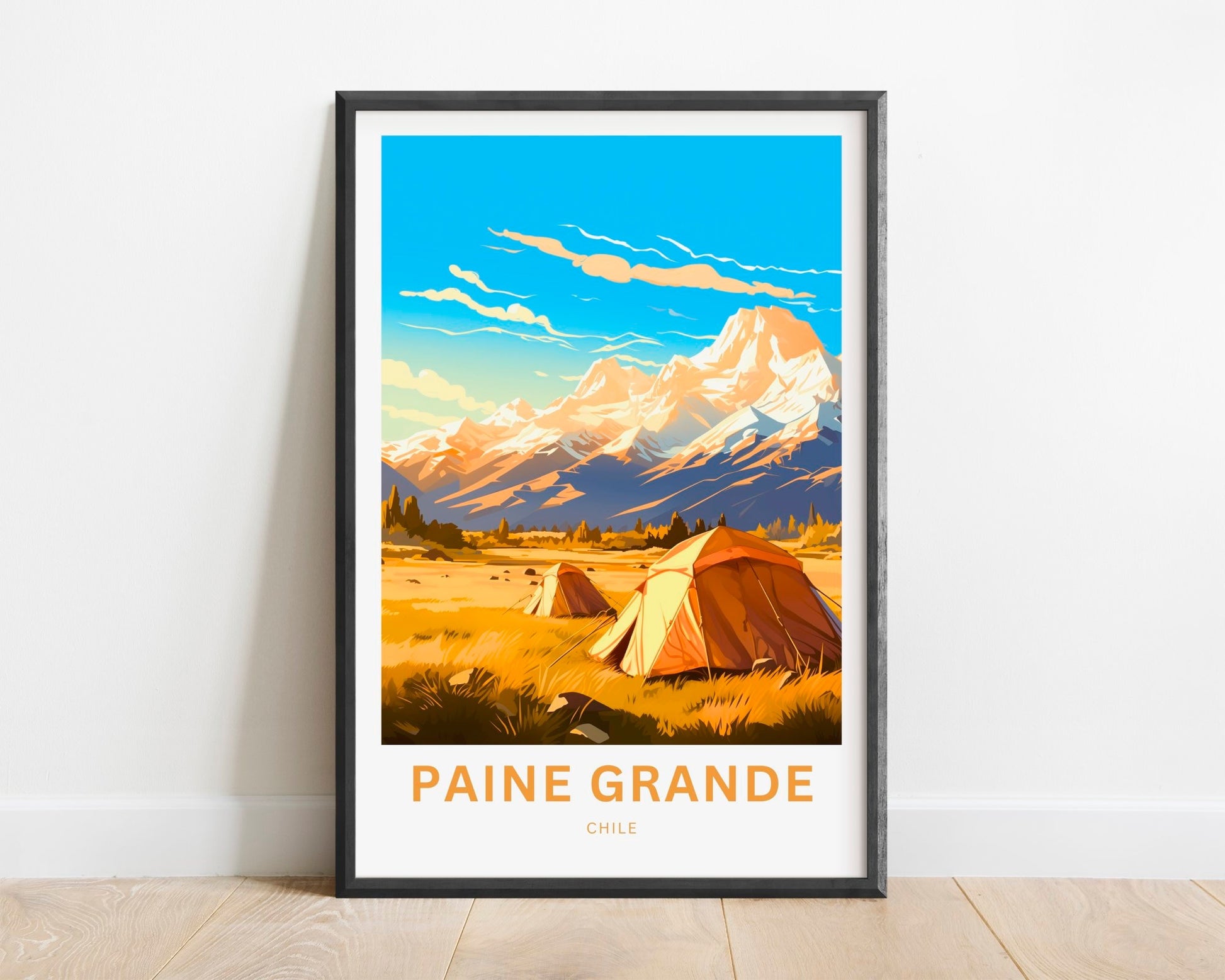 Paine Grande Travel Print - Paine Grannde poster, Torres Del Paine Wall Art, Framed present, Gift Chile Present - TravelTreasureCo