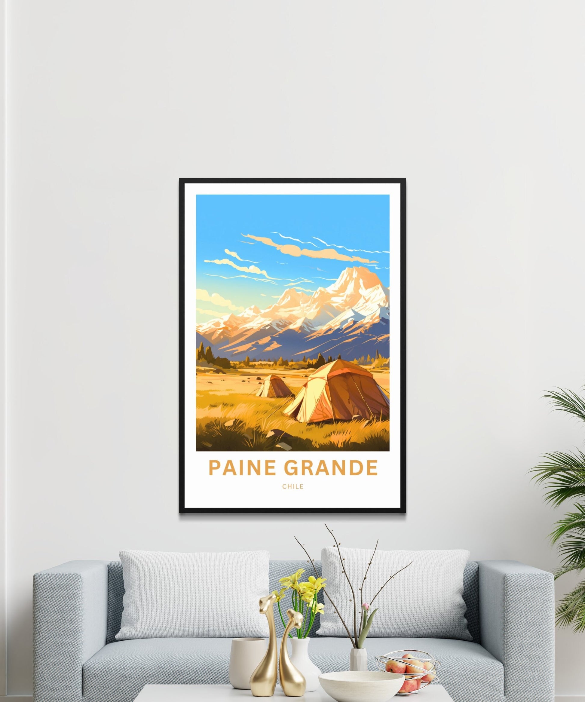 Paine Grande Travel Print - Paine Grannde poster, Torres Del Paine Wall Art, Framed present, Gift Chile Present - TravelTreasureCo