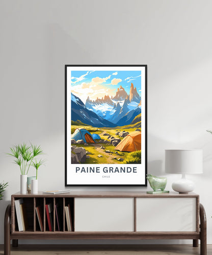 Paine Grande Travel Print - Paine Grannde poster, Torres Del Paine Wall Art, Framed present, Gift Chile Present - TravelTreasureCo