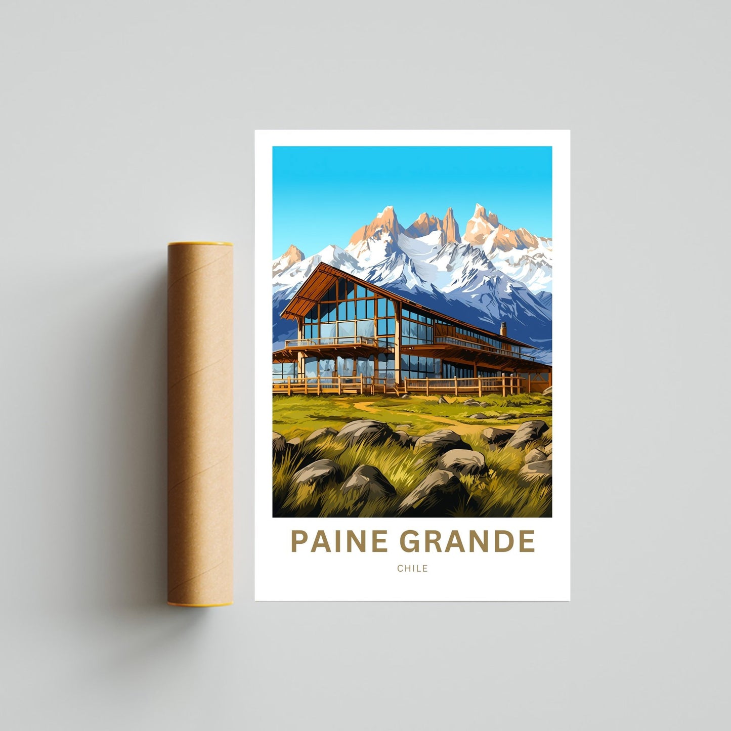 Paine Grande Travel Print - Paine Grannde poster, Torres Del Paine Wall Art, Framed present, Gift Chile Present - TravelTreasureCo