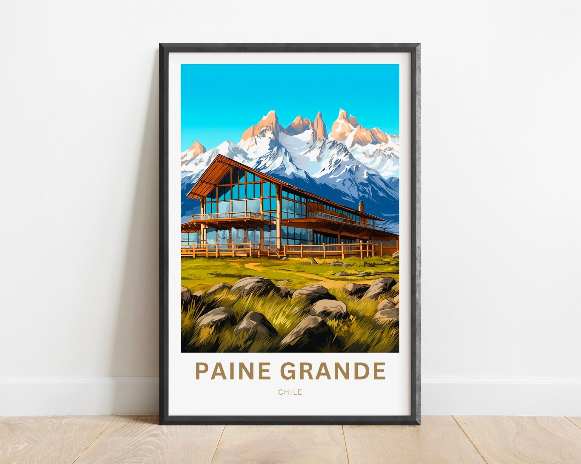 Paine Grande Travel Print - Paine Grannde poster, Torres Del Paine Wall Art, Framed present, Gift Chile Present - TravelTreasureCo