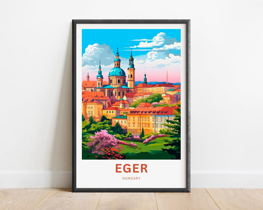 Eger Travel Print - Eger poster, Hungary Wall Art, Framed present, Gift Hungary Present, Custom Your Text - TravelTreasureCo