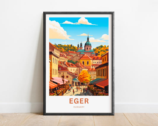 Eger Travel Print - Eger poster, Hungary Wall Art, Framed present, Gift Hungary Present, Custom Your Text - TravelTreasureCo