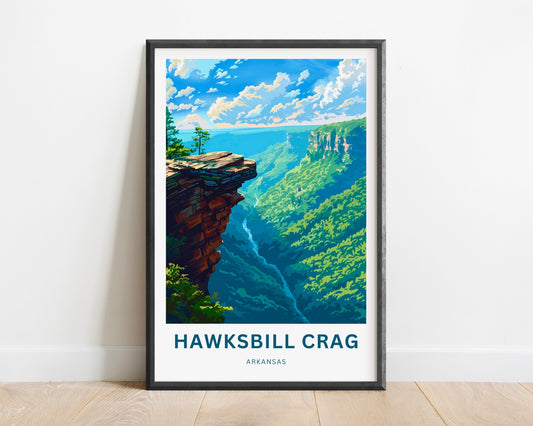 Hawksbill Crag Travel Print - Whitaker Point Hawksbill Crag poster, Arkansas Wall Art, Framed present, Gift Arkansas, Custom Your Text - TravelTreasureCo