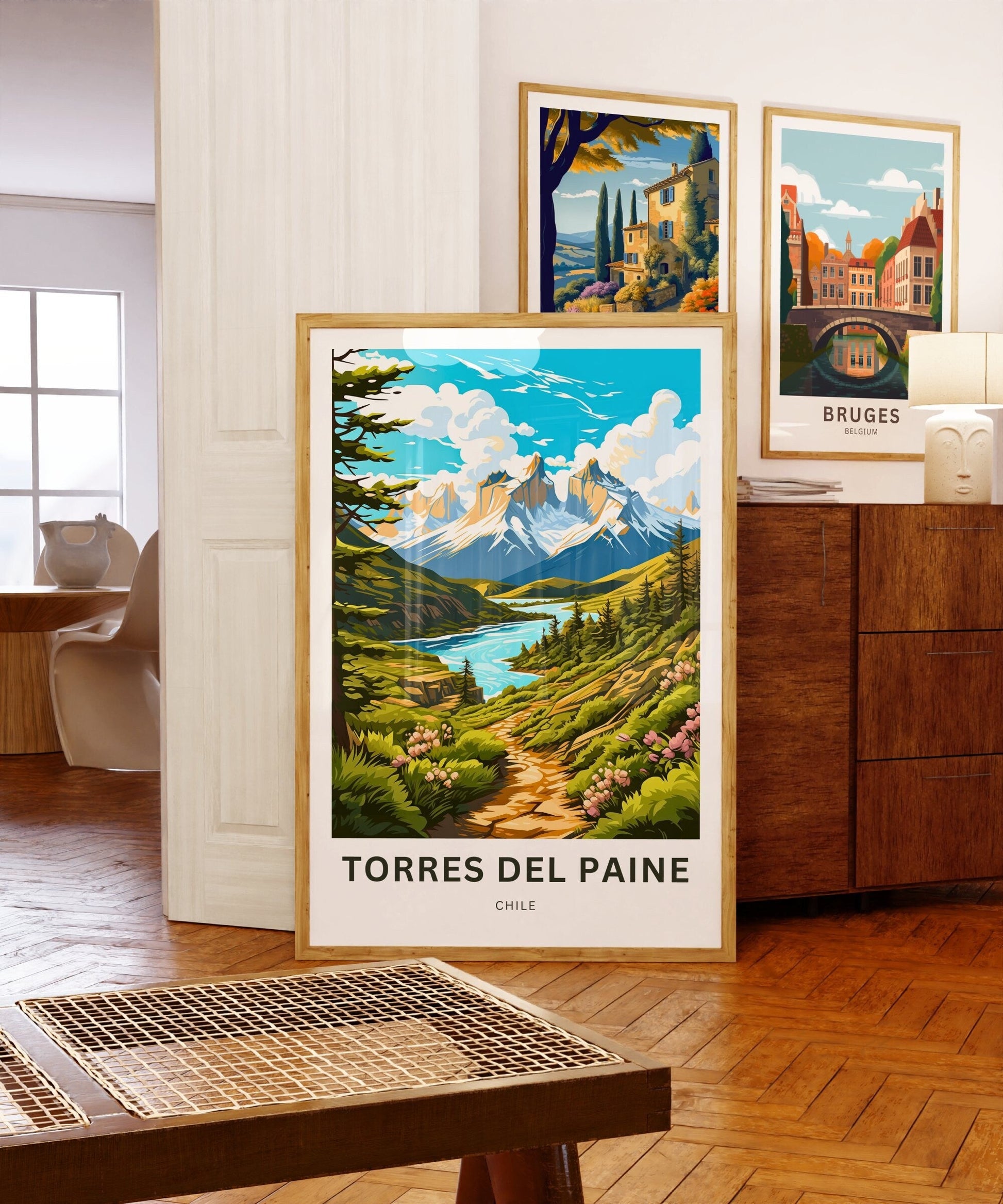 Torres del Paine Travel Print - Torres del Paine poster, Chile Wall Art, Framed present, Gift Chile Present, Customize Your Text - TravelTreasureCo