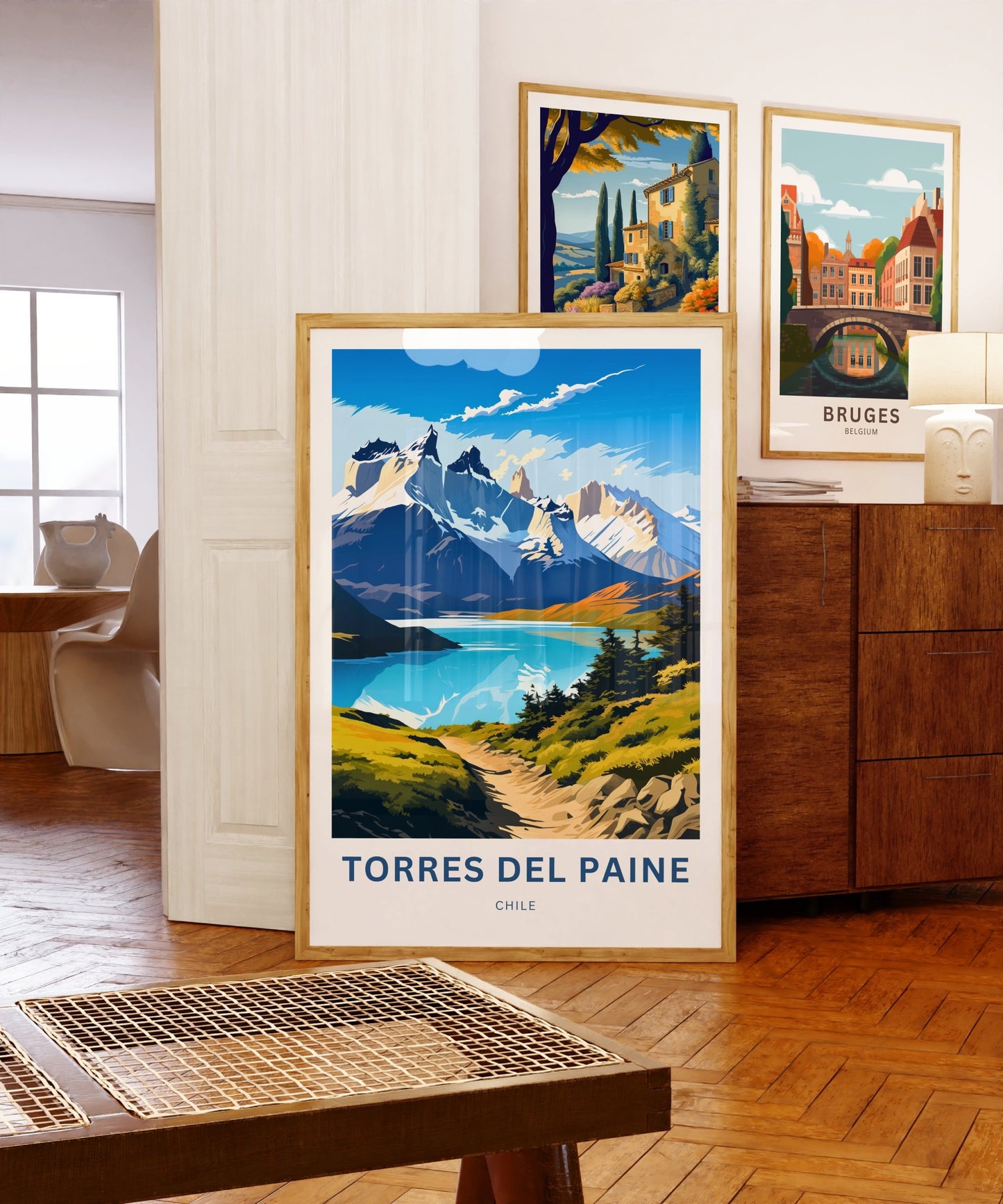 Torres del Paine Travel Print - Torres del Paine poster, Chile Wall Art, Framed present, Gift Chile Present, Customize Your Text - TravelTreasureCo