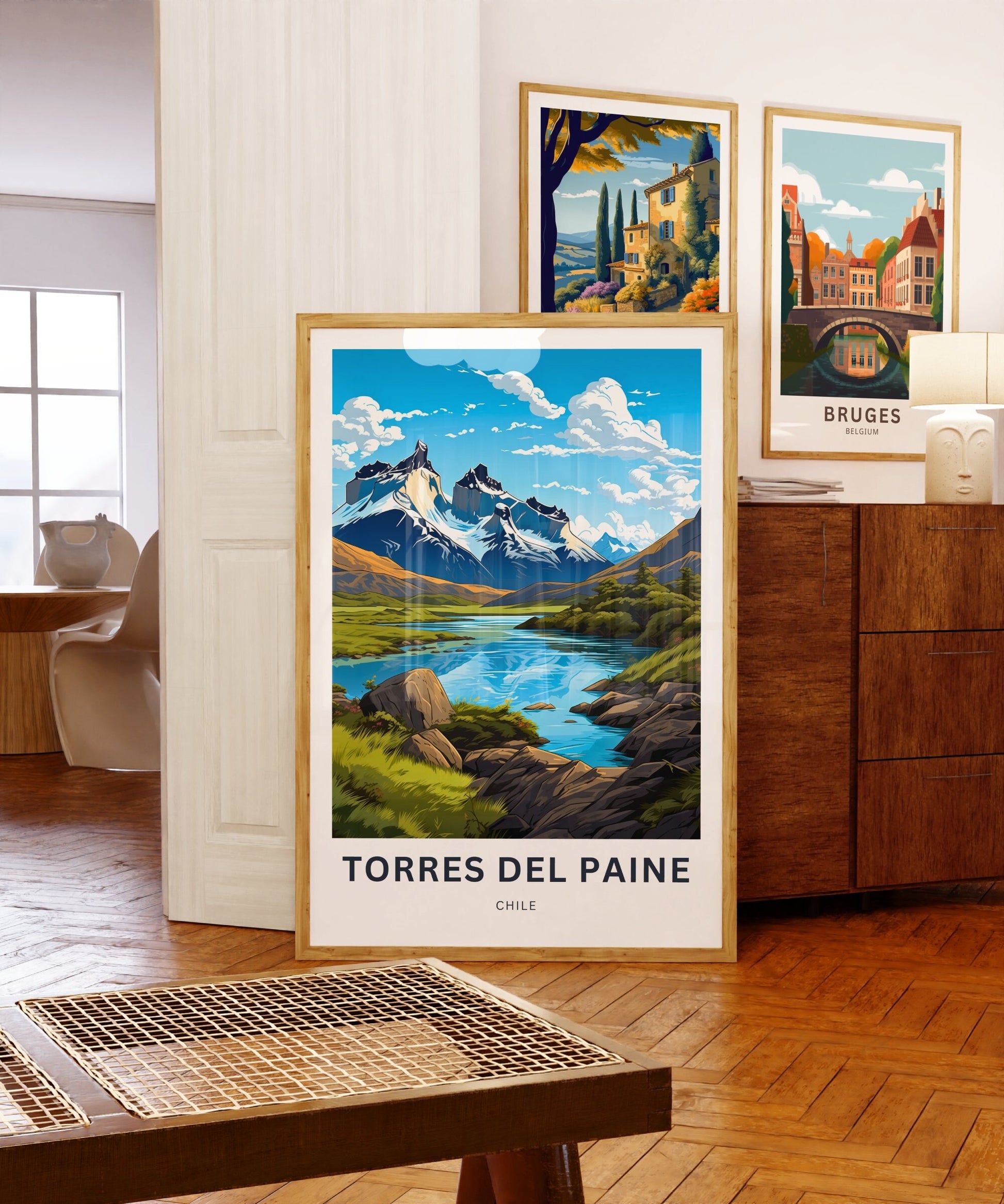 Torres del Paine Travel Print - Torres del Paine poster, Chile Wall Art, Framed present, Gift Chile Present, Customize Your Text - TravelTreasureCo