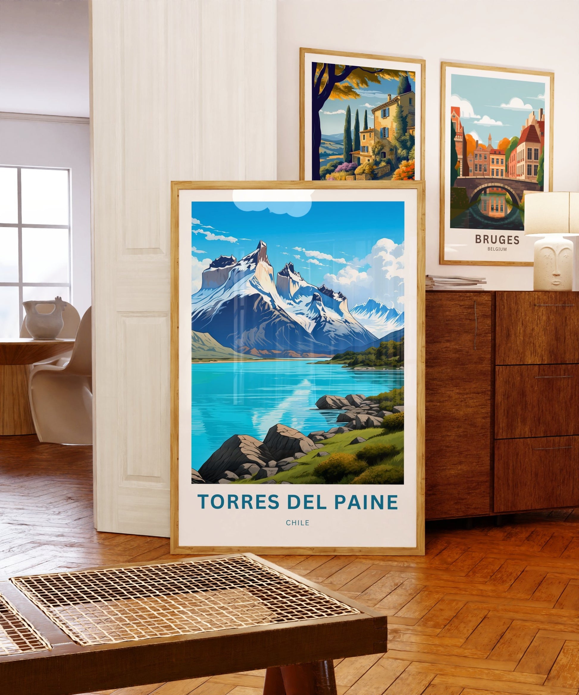 Torres del Paine Travel Print - Torres del Paine poster, Chile Wall Art, Framed present, Gift Chile Present, Customize Your Text - TravelTreasureCo