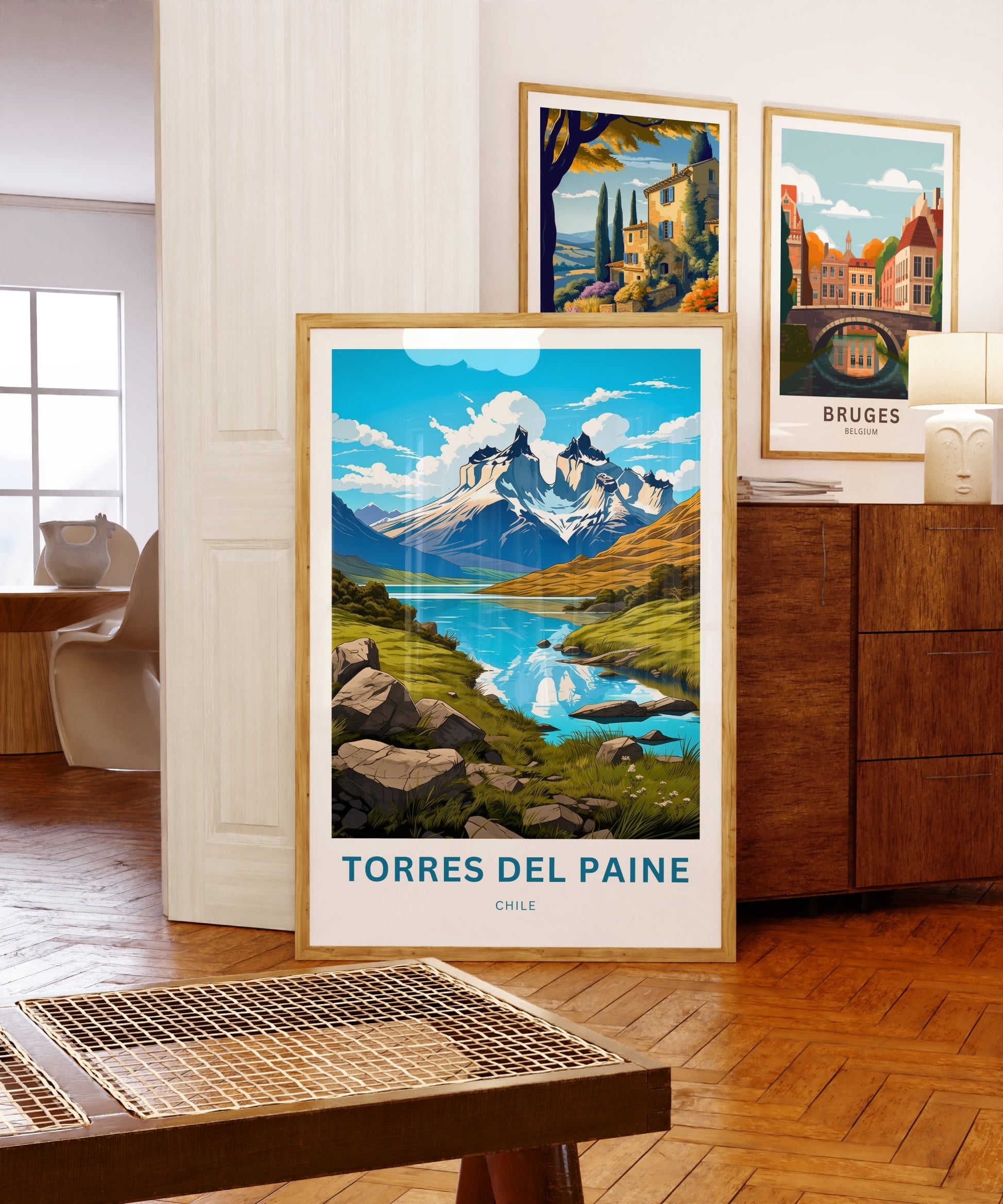 Torres del Paine Travel Print - Torres del Paine poster, Chile Wall Art, Framed present, Gift Chile Present, Customize Your Text - TravelTreasureCo