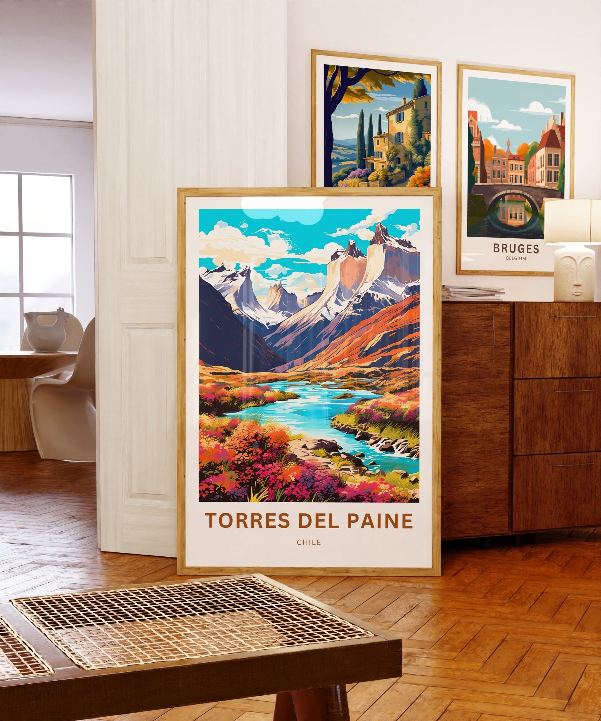 Torres del Paine Travel Print - Torres del Paine poster, Chile Wall Art, Framed present, Gift Chile Present, Customize Your Text - TravelTreasureCo