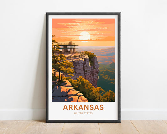 Arkansas Print - Arkansas Waterfalls poster, United States Wall Art, Framed present, Gift Arkansas Present, Customized Your Text - TravelTreasureCo