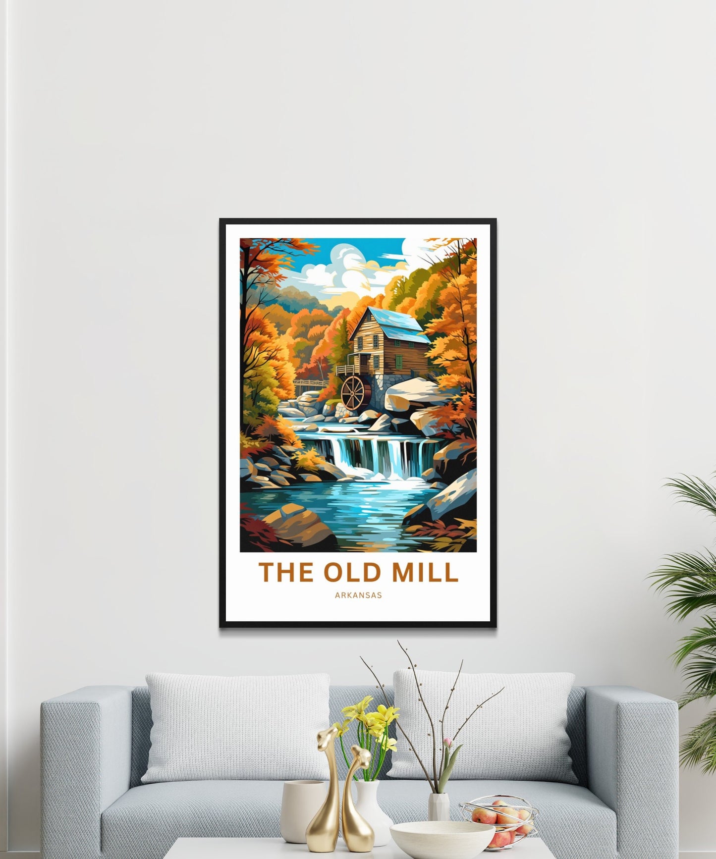 The Old Mill Travel Print - The Old Mill poster, Arkansas Wall Art, Framed present, Gift Arkansas Present, Customized Your Text - TravelTreasureCo