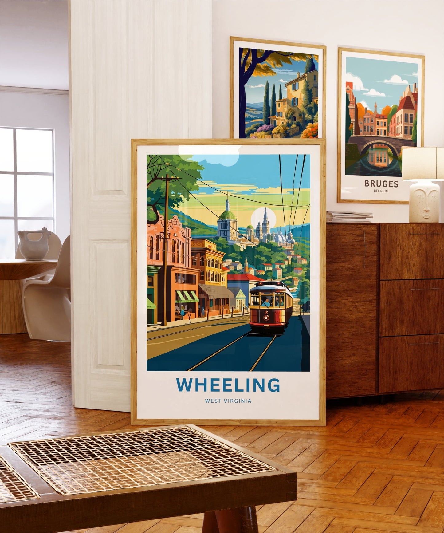 Wheeling Travel Print - Wheeling poster, West Virginia Wall Art, Framed present, Gift West Virginia Present, Customized Your Text - TravelTreasureCo