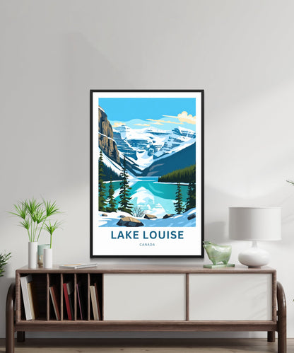 Lake Louise Travel Print - Lake Louise poster, Canada Wall Art, Framed present, Gift Canada Present - TravelTreasureCo