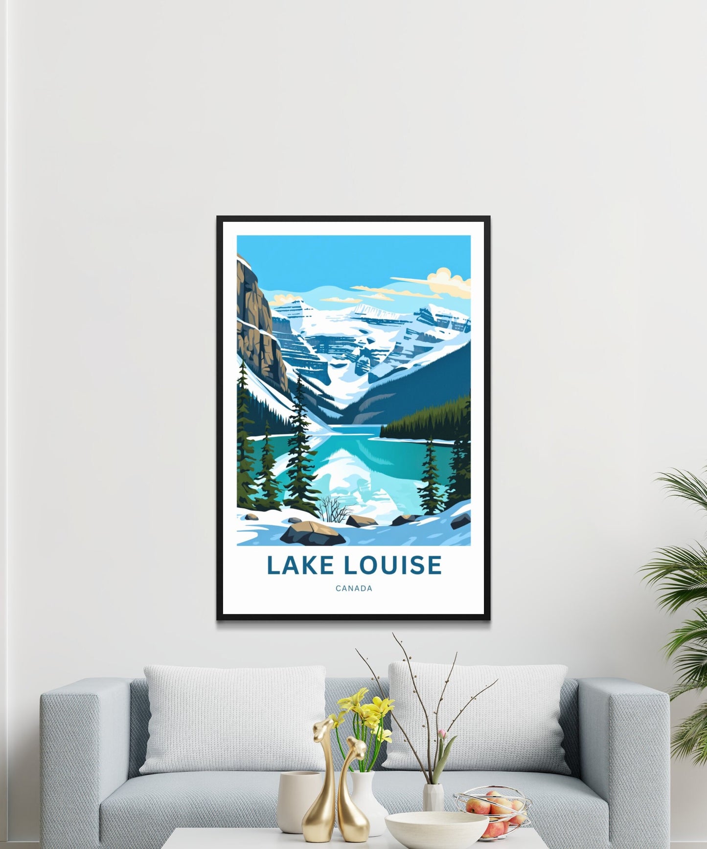 Lake Louise Travel Print - Lake Louise poster, Canada Wall Art, Framed present, Gift Canada Present - TravelTreasureCo