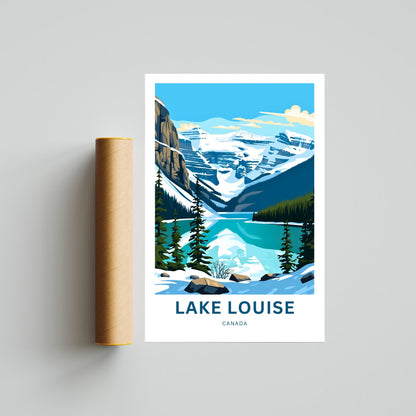 Lake Louise Travel Print - Lake Louise poster, Canada Wall Art, Framed present, Gift Canada Present - TravelTreasureCo