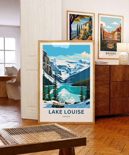 Lake Louise Travel Print - Lake Louise poster, Canada Wall Art, Framed present, Gift Canada Present - TravelTreasureCo