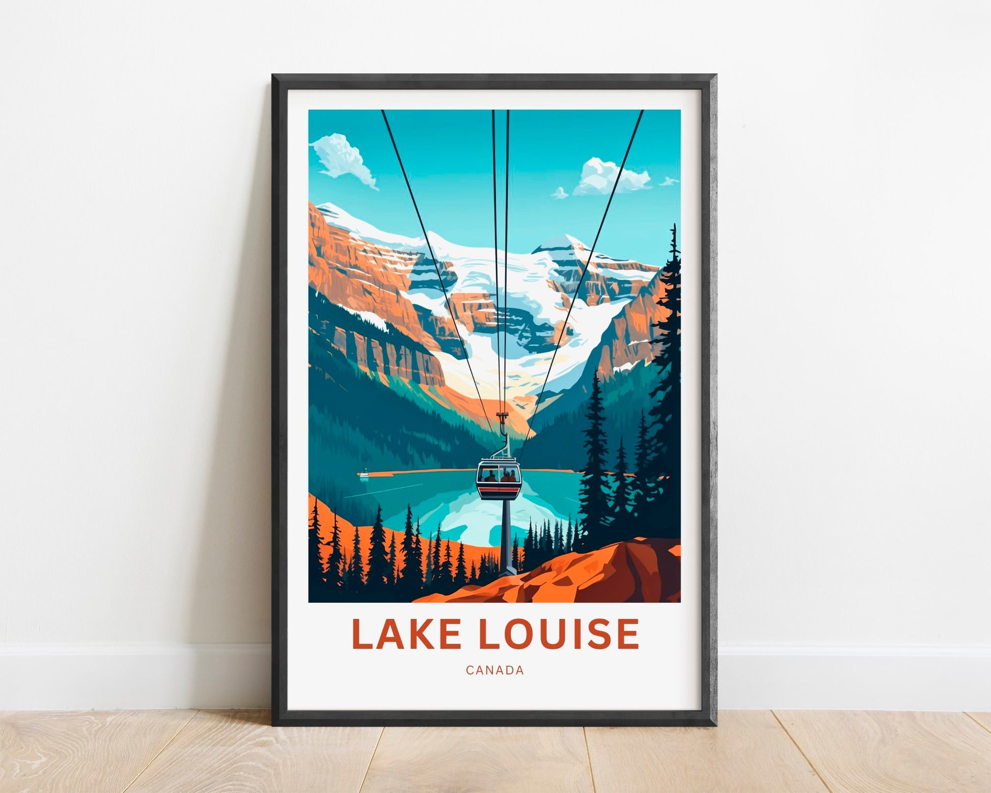 Lake Louise Travel Print - Lake Louise poster, Canada Wall Art, Framed present, Gift Canada Present, Banff National Park, Custom Your Text - TravelTreasureCo