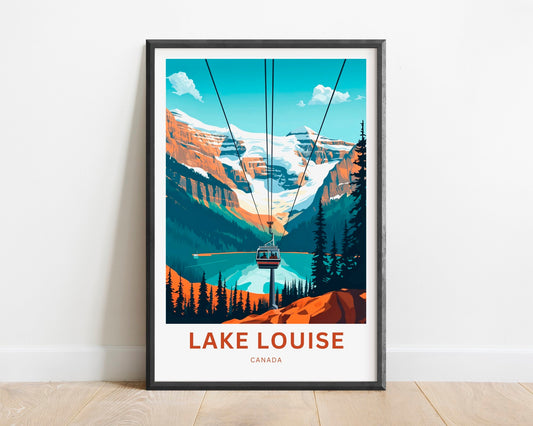 Lake Louise Travel Print - Lake Louise poster, Canada Wall Art, Framed present, Gift Canada Present, Banff National Park, Custom Your Text - TravelTreasureCo