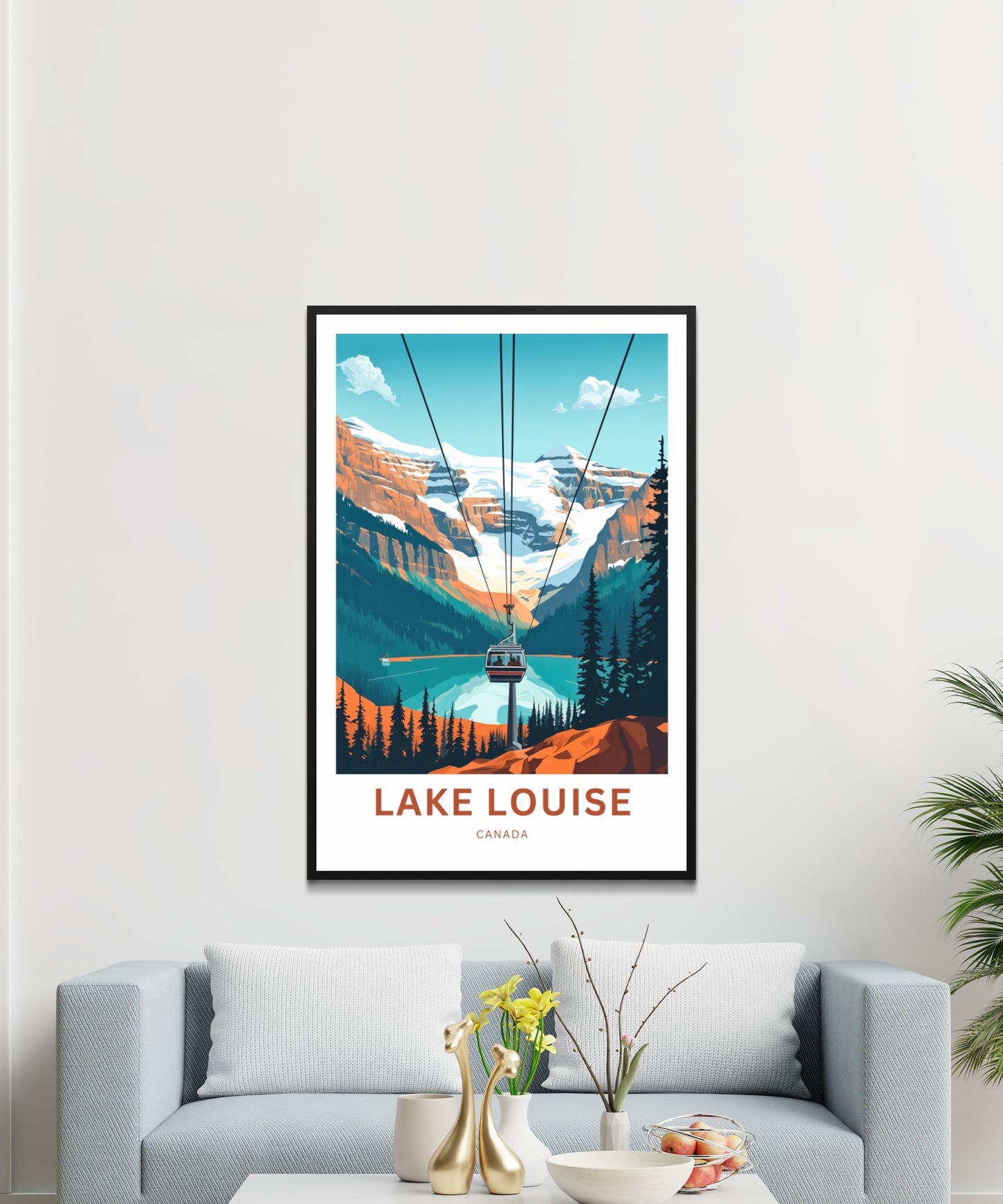 Lake Louise Travel Print - Lake Louise poster, Canada Wall Art, Framed present, Gift Canada Present, Banff National Park, Custom Your Text - TravelTreasureCo